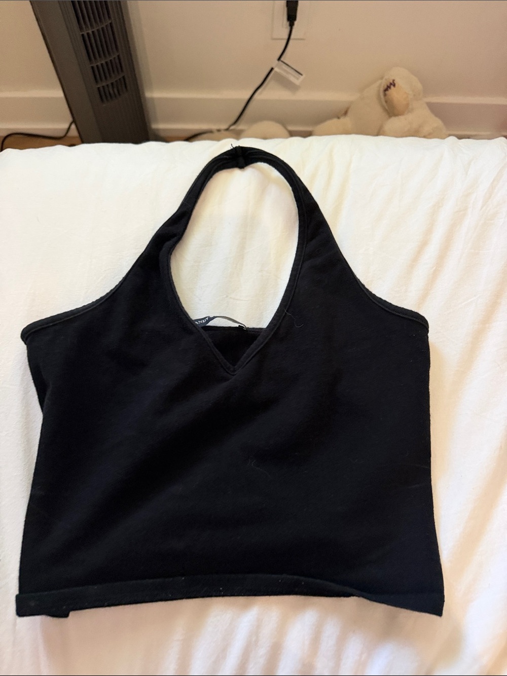 brandy black cropped halter top